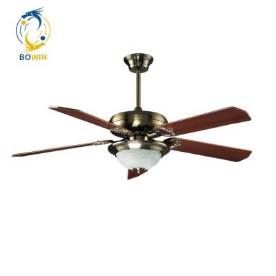 China Mordern BOQI fashion and simple style decorative ceiling fan with one lamp and 5 MDF blades for sale