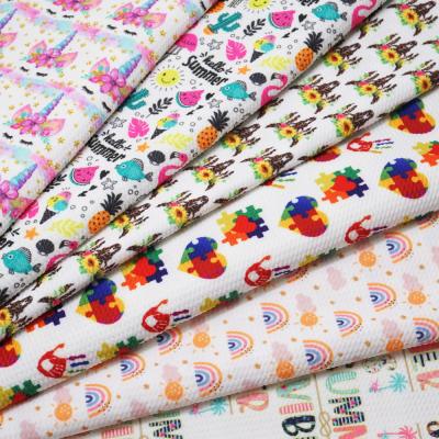 China Stretch Flowers Summer Printed Ball Texture Liverpool Fabric , Stretch Knit Fabric For Bows K522 for sale