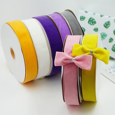 China Hot Sale Eco-friendly Christmas Decoration Gift Wrapping Pre Tied With Mini Yarn Velvet Ribbon Bows, Velvet Ribbon for sale