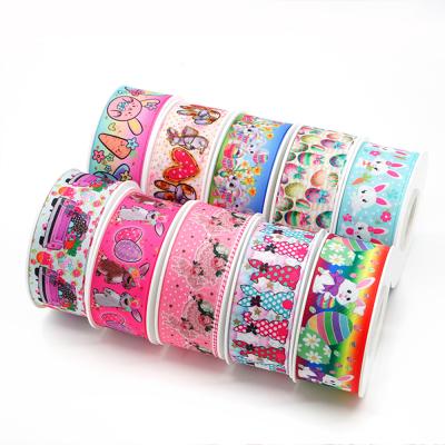 China Decorative Easter Egg Bunny Rabbit Ribbon Hot Ribbon Border Recyled Decorative Cute Rib With 2cm Ribbon for sale