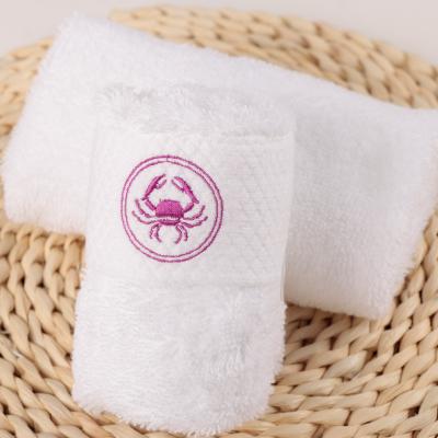 China Sustainable Embroidery Nautical Hand Towels Face Towels White Cotton Terry Towels zu verkaufen