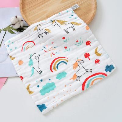 중국 Wholesale Cute QUICK DRY Baby Wash Cloth Cotton Gauze Baby Towel 25x25cm Face Kids Handkerchief Burp Cloth 판매용