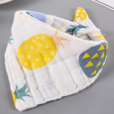 China Hot Sale Super Soft Cute Design QUICK DRY Printed 100% Cotton Baby Handkerchief Bib Feeding Towel zu verkaufen