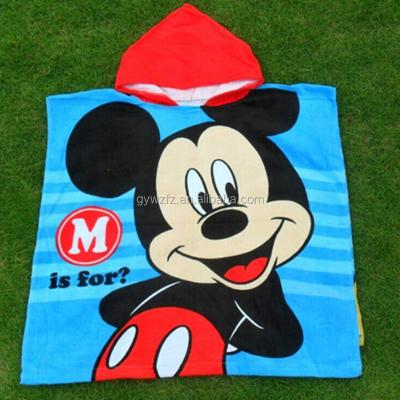 Cina Compressed Hooded 100% Cotton Kids Poncho Terry Towel in vendita