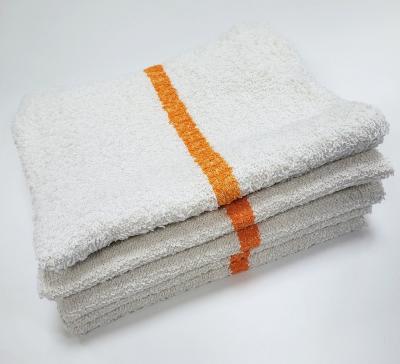 China Disposable Ribbed Bar Mop Terry Cloth Cleaning Towels With Blue Green Black Red Stripe for sale