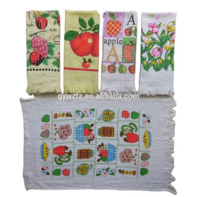 中国 Compressed Screen Printed 100% Algodon Toalla Fringe Tea Towels 販売のため