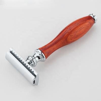 China Double Blade Men's Single Edge Razor Refresh Razor With Rosewood Wood Handle Better Shaving Experience for sale