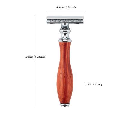 China Beard Single Blade Razor Blade One Edge Single Blade Shaving Navaja Rose Wooden Razor Gift Box for sale