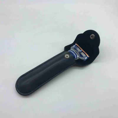 China Single Blade PU Leather Razor Cover Shaving Razor Holder Bag for sale