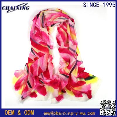 China 100% digital custom made plaid check print oil painting wool women pashmina scarf shawl for sale