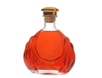 China Champagne drink round shaped food grade whiskey bottle, glass tubes, empty bottles with caps for 500ml whiskey wine bottle for sale