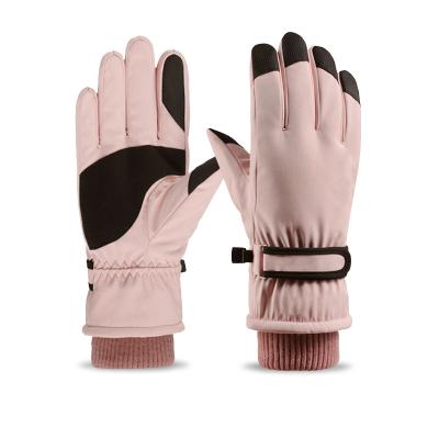 China Ladies with plush and thick comfortable, cold, wind proof, waterproof, cycling motorcycle, outdoor warm ski tactical glove for sale