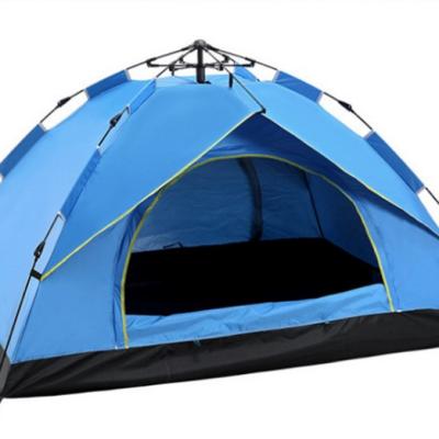 China Diagonal tying type full automatic camping supplies tent beach travel camping tents outdoor four person double deck tent for sale