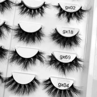 China Wholesale Thick 20Mm 22Mm 3D Mink Hair Semi-Hand Thick Paragraph Fluffy False Eyelashes for sale