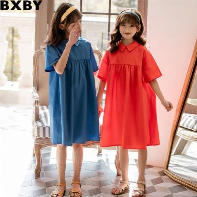 China 2021 COLORFUL Anti-wrinkle Amazon turn-down collar dress amazon 2021 baby casual dress girl dress for sale