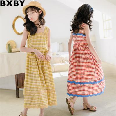 China COLORFUL Anti-wrinkle Lowest Price Plaid Slip Clothes Dresses Baby Girl Clothing Baby Dresses for sale