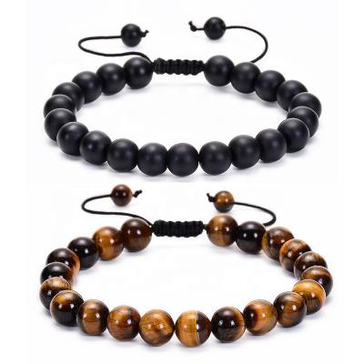 China Popular Fashion Simplicity Bracelet Tiger Eye Beaded Bracelet and Energy Natural Healing Gemstone for Women Man Yoga Handmade Adjustable Bracelet for sale