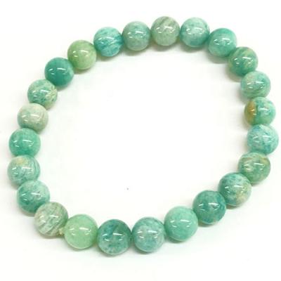 China Fashion 8mm Amazonite Gemstone Beaded Bracelet Custom Beads Stretch Bracelet Design For Women And Men Fashion Wear for sale