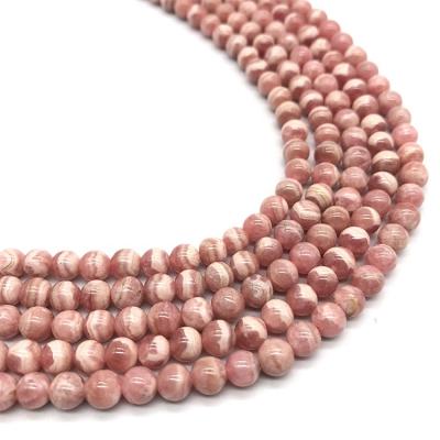 China For Jewelry Making Factory Drop Shipping 6mm 8mm Peru Red Rhodochrosite Round Beads Gem Stone Natural for sale