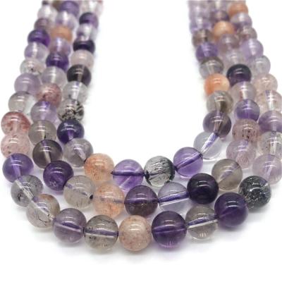 China For Jewelry Making Necklace Bracelet Earring Jewelry Making 6mm 8mm 10mm 12mm Round Stone Bead Natural Ametrine Bead for sale