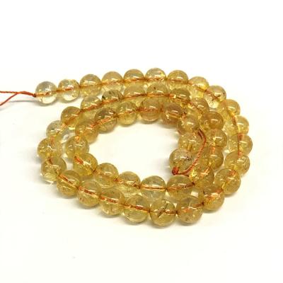 China Clear High Quality Natural Citrine 10MM Round Loose Gemstones For Jewelry Making for sale