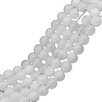 China DIY Jewelry Making Factory Supply Good Quality White Jade Natural Loose Beads For Diy Jewelry Making for sale