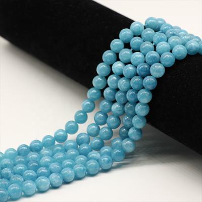 China Making Jewelry Necklace Bracelet Earring Factory Made High Quality 6mm, 8mm, 10mm, 12mm Blue Sea Jade Beads Round Burma Jade Beads for sale