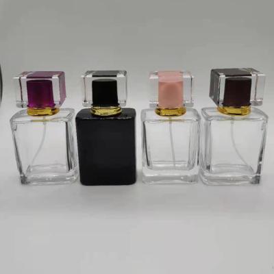 China Free Sample Personal Care Woman30ml 50ml Square Spray Luxury Glass Perfume Bottle 50ml Wholesale for sale