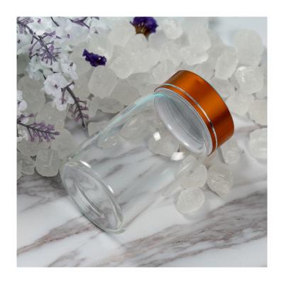 China Custom empty 2021 pill capsule 150ml glass clear bottle with wide mouth vitamin containers for sale