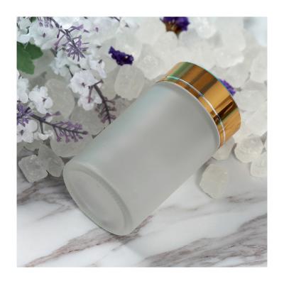 China New Chemical Round Frosted Glass Capsule Bottle With Golden Lid For Used Pharmaceutical for sale