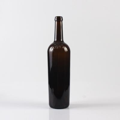 China New Amber Color Cylinder Glass Wine Liquor Liquid Custom Bottle in 750ml for Beverage Liquor Whiskey for sale