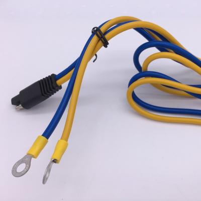 China Industrial Yellow Cable Color 12 Gauge SAE Connector with 8.5mm Ring Terminal Cable Assembly for sale