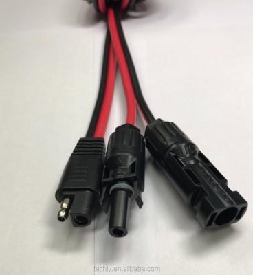 China IP 68 Solar Waterproof Solar Power Cable And SAE Plug Connector Power Cable for sale