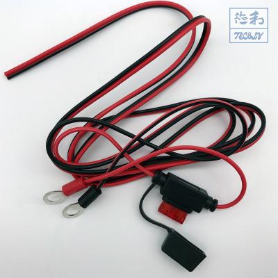 China 10A Compactor Electronic Copper Fuse 41/0.16mm Fuse 41/0.16mm Red Black Color 8.5mm Positive Negative Conductor Wire Harness for sale