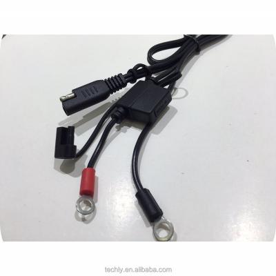 China Industry Motorcycle Standard 2 Pin SAE Plug Trailer Crimp Terminal With Fuse Wire Assembly for sale