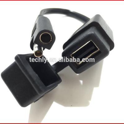 China Camera USB Female 2.0 Current 2.1A USB For Cell For Motorcycle Date Charger Cable for sale