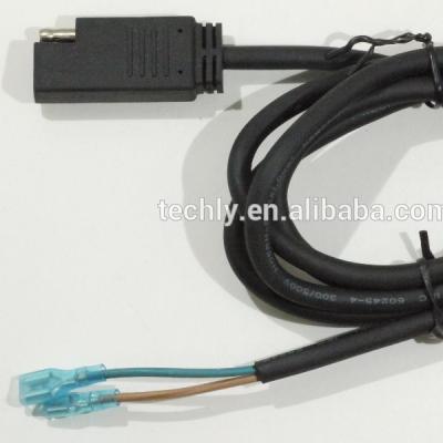 China 3 Pin SAE electronic socket with crimpprd 187 cable and wire terminal harness H05RN-F 2*1.0mm for sale