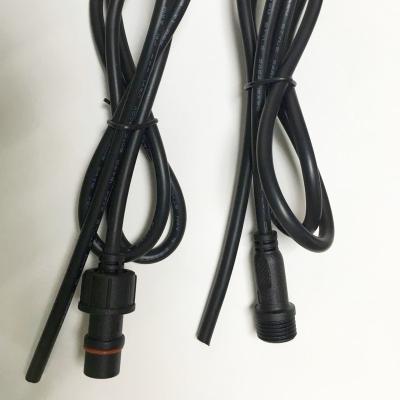 China Waterproof Automotive Black 2 Core 18AWG Cable Male To Female Wire Harness For DC for sale