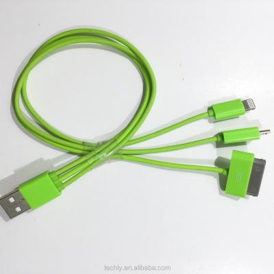 China Transparent camera skin for green color 3 in 1 USB charger cable for iphone and for Samsung use of the cable for sale