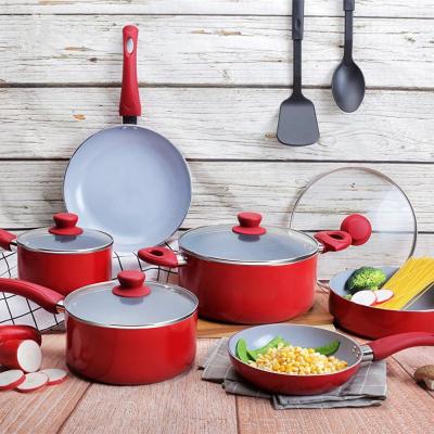 China Sustainable Wholesale Custom Shardon 12 Piece Cast Aluminum Ceramic Pot Cookware Sets Kitchen for sale