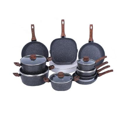 China Sustainable Shardon Custom Aluminum Non-Stick Cooking Pots And Pans Non Stick Cookware Sets for sale