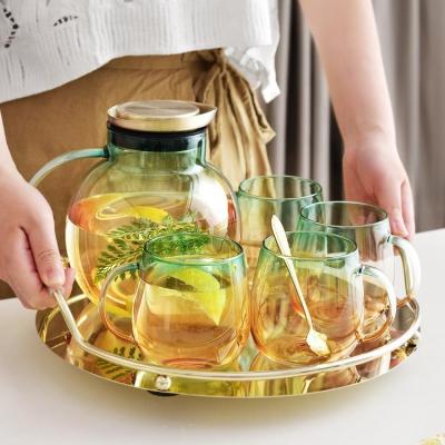 China Shardon Viable Glass Water Jar Cups Kit Juice Jar Pitcher Glass Water Jug Set for sale