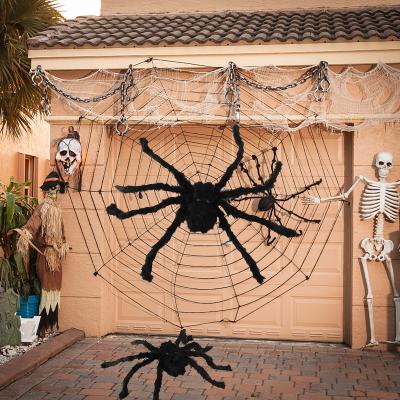 China Europe Shardon Giant Black Horror Plush Spider Halloween Party Decoration Props Kids Toys Haunted House Decor Toy for sale