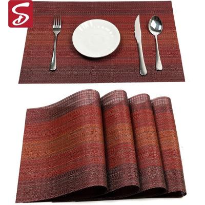 China Sustainable shardon place mats for dining room table mats washable woven vinyl place mats heat resistant non-slip heat resistant kitchen table mats easy to clean for sale