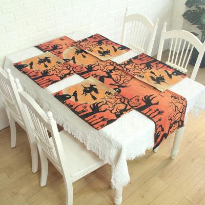 China European Shardon Factory Direct Sales Cotton Best Quality Place Mat Halloween Decorations Place Mat for sale