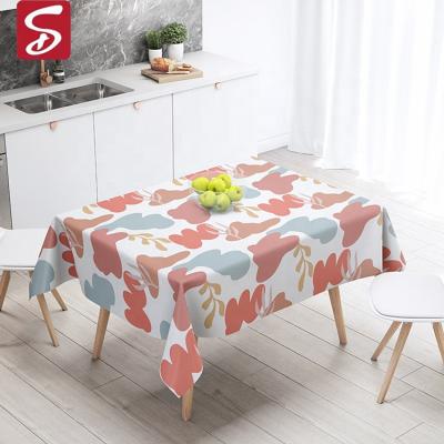 China Export Waterproof Colorful Custom Party Tablecloth Shardon Morandi Decoration Polyester Waterproof Tablecloth for sale