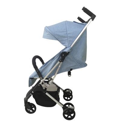 China Hot Sale Canvas Compact Folded Size One Hand Folding Easy Travel Baby Stroller for sale