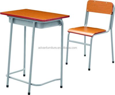 China Popular Used Simple Plywood Varnish Sealing Side Iaminated Desk And Chair Set for sale