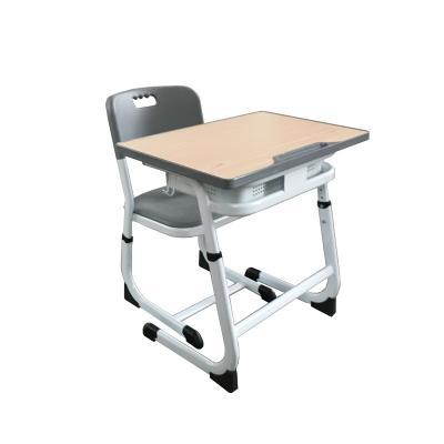 China Comfortable High Quality Simple Used Steel Classroom School Furniture Chair Study Table Plastic Student Classroom Blue Desk for sale