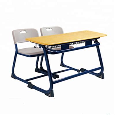 China Morden Double Student Desk and Chair - Plywood with Laminated Board School Furniture Desk Typr for sale